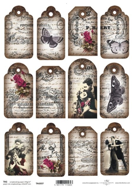 Papier do scrapbookingu A4 ITD TAG037