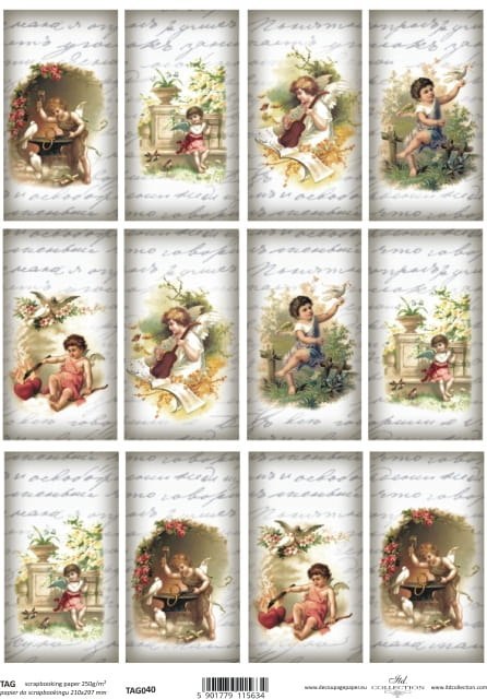 Papier do scrapbookingu A4 ITD TAG040