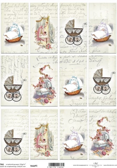 Papier do scrapbookingu A4 ITD TAG041