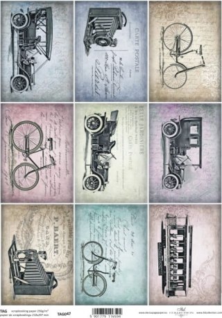 Papier do scrapbookingu A4 ITD TAG047