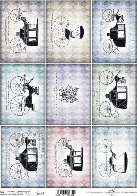 Papier do scrapbookingu A4 ITD TAG048