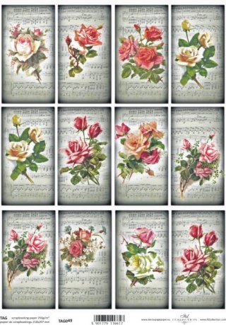 Papier do scrapbookingu A4 ITD TAG049