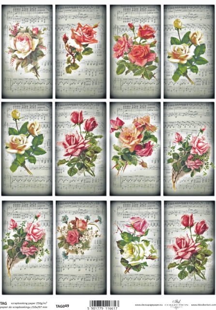 Papier do scrapbookingu A4 ITD TAG049