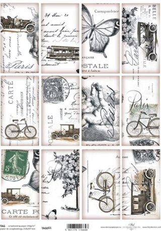 Papier do scrapbookingu A4 ITD TAG051