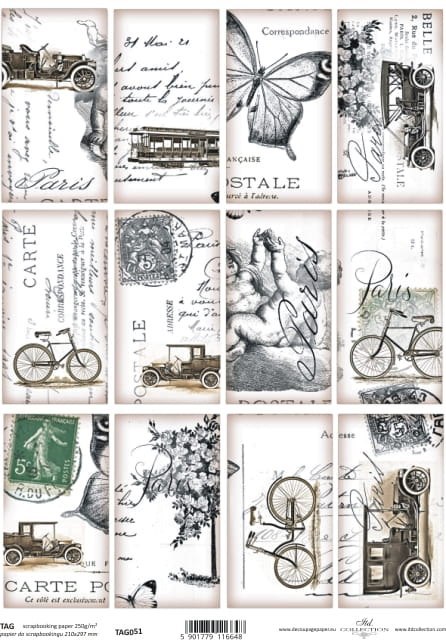 Papier do scrapbookingu A4 ITD TAG051