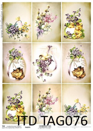 Papier do scrapbookingu A4 ITD TAG076