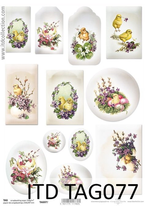 Papier do scrapbookingu A4 ITD TAG077
