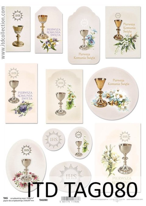 Papier do scrapbookingu A4 ITD TAG080