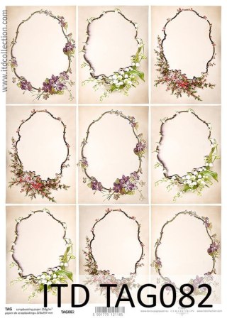 Papier do scrapbookingu A4 ITD TAG082