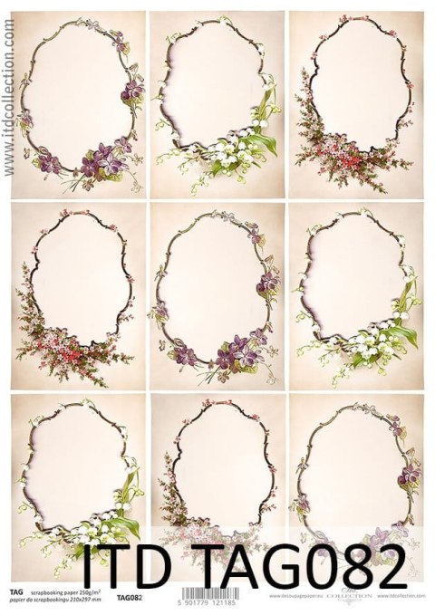 Papier do scrapbookingu A4 ITD TAG082