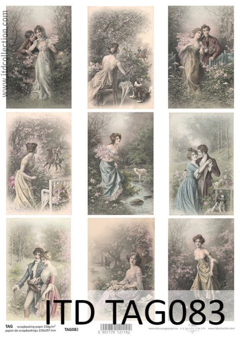 Papier do scrapbookingu A4 ITD TAG083