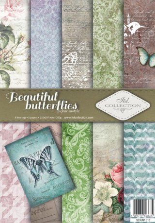 Papier do scrapbookingu Beautiful butterflies A4 ITD SCRAP-16