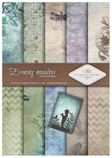 Papier do scrapbookingu "Evening meadow" A4 ITD SCRAP-12