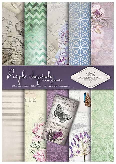 Papier do scrapbookingu Purple rhapsody A4 ITD SCRAP-13