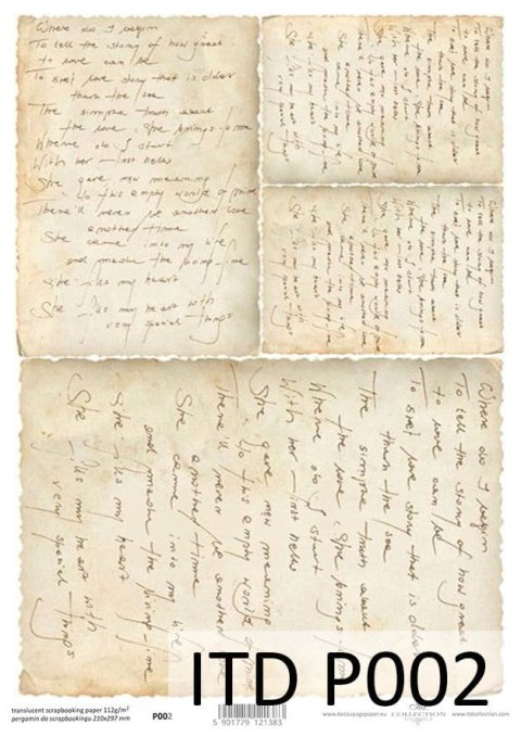 Pergamin do scrapbookingu ITD P002
