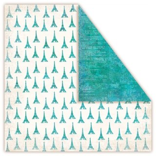 UHK Gallery - Dwustronny papier do scrapbookingu - Paris Paris - TURQUOISE [1295130]