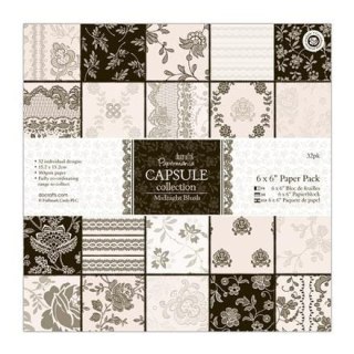 ZESTAW PAPIERÓW 15,2 X 15,2 CM - PAPERMANIA - CAPSULE MIDNIGHT BLUSH (32 KARTKI)