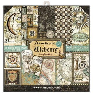 Zestaw 10 szt, papierów do scrapbookingu 30x30cm Alchemy SBBL34