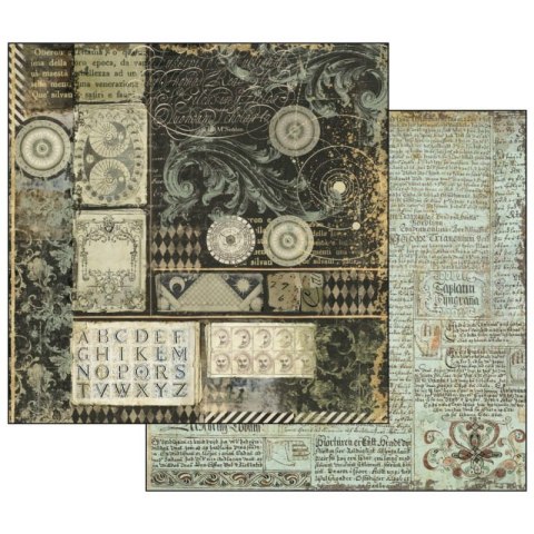 Zestaw 10 szt, papierów do scrapbookingu 30x30cm Alchemy SBBL34