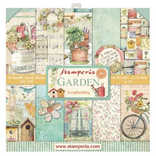 Zestaw 10 szt, papierów do scrapbookingu 30x30cm Stamperia GARDEN SBBL43