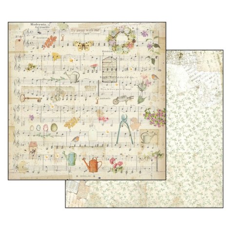 Zestaw 10 szt, papierów do scrapbookingu 30x30cm Stamperia GARDEN SBBL43