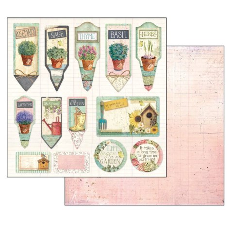 Zestaw 10 szt, papierów do scrapbookingu 30x30cm Stamperia GARDEN SBBL43
