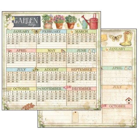 Zestaw 10 szt, papierów do scrapbookingu 30x30cm Stamperia GARDEN SBBL43