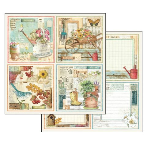 Zestaw 10 szt, papierów do scrapbookingu 30x30cm Stamperia GARDEN SBBL43