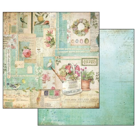 Zestaw 10 szt, papierów do scrapbookingu 30x30cm Stamperia GARDEN SBBL43
