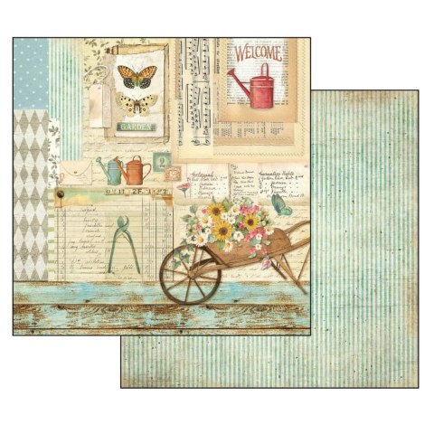 Zestaw 10 szt, papierów do scrapbookingu 30x30cm Stamperia GARDEN SBBL43
