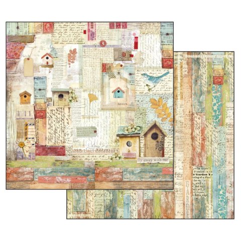 Zestaw 10 szt, papierów do scrapbookingu 30x30cm Stamperia GARDEN SBBL43