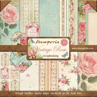 Zestaw 10 szt, papierów do scrapbookingu 30x30cm Stamperia SBBL04