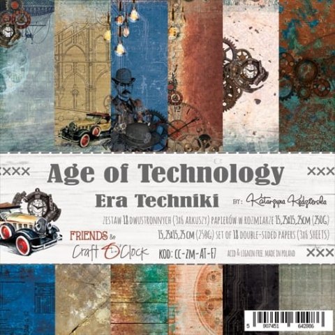 AGE OF TECHNOLOGY- zestaw papierów 15,25x15,25cm [CC-ZM-AT-F07]