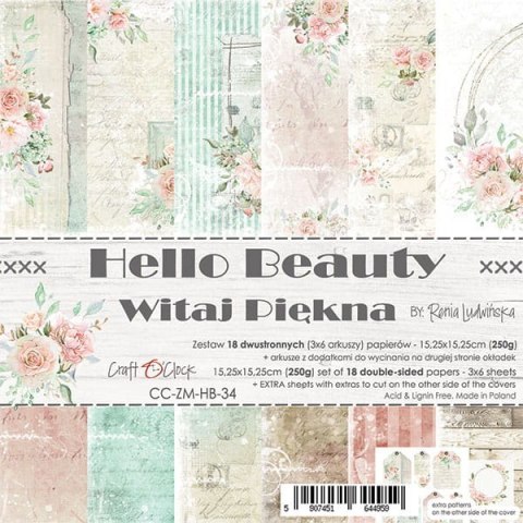 CC HELLO BEAUTY - zestaw papierów 15,25x15,25cm [CC-ZM-HB-34]