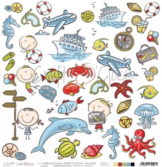 CHILDHOOD CRAYONS - VIII - arkusz dodatków do wycięcia - WAKACJE [CC-DOD-VIII-CHC]