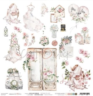 Craft o Clock papier 30,5x30,5cm LOVE ME FOREVER - arkusz dodatków do wycięcia [CC-LMF-F8]