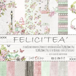 FELICI TEA - zestaw papierów 15,25x15,25cm [ CC-ZPM-FT-19]