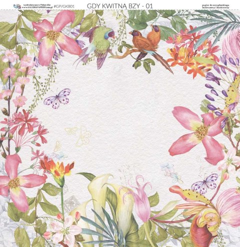 Galeria Papieru Papier do scrapbookingu 30x30cm Gdy kwitną bzy 01 GKB01