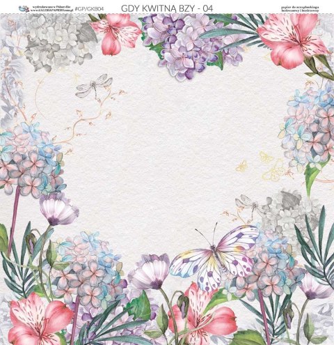 Galeria Papieru Papier do scrapbookingu 30x30cm Gdy kwitną bzy 04 GKB04