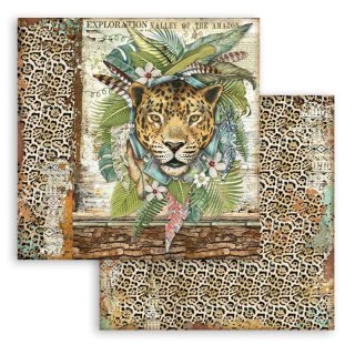 Papier do scrapbookingu 30x30cm Stamperia AMAZONIA JAGUAR SBB763