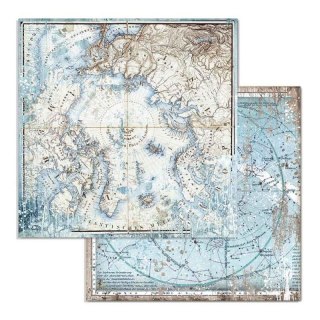 Papier do scrapbookingu 30x30cm Stamperia ARCTIC MAPY MORSKIE SBB730