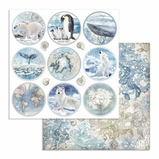 Papier do scrapbookingu 30x30cm Stamperia ARCTIC OKRĄGŁE DEKORY SBB734
