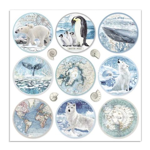 Papier do scrapbookingu 30x30cm Stamperia ARCTIC OKRĄGŁE DEKORY SBB734