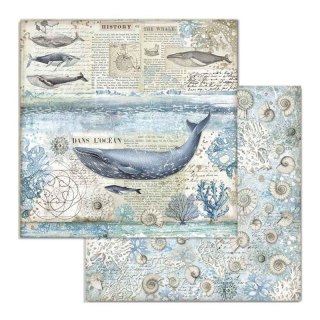 Papier do scrapbookingu 30x30cm Stamperia ARCTIC WIELORYB SBB729