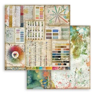Papier do scrapbookingu 30x30cm Stamperia ATELIER PALETA BARW SBB780