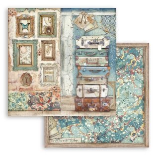 Papier do scrapbookingu 30x30cm Stamperia ATELIER WALIZKI SBB778