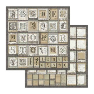 Papier do scrapbookingu 30x30cm Stamperia CALIGRAPHY ALFABET SBB741