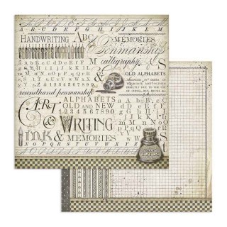 Papier do scrapbookingu 30x30cm Stamperia CALIGRAPHY ATRAMENT, KRATECZKA SBB740