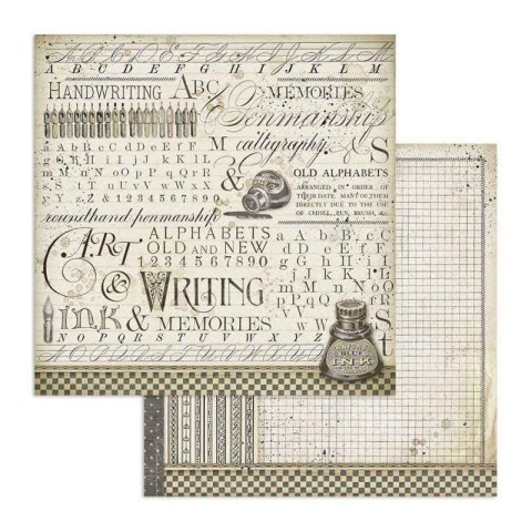 Papier do scrapbookingu 30x30cm Stamperia CALIGRAPHY ATRAMENT, KRATECZKA SBB740