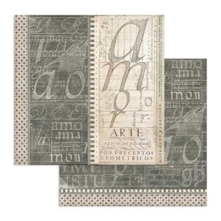 Papier do scrapbookingu 30x30cm Stamperia CALIGRAPHY KSIĄŻKI SBB744